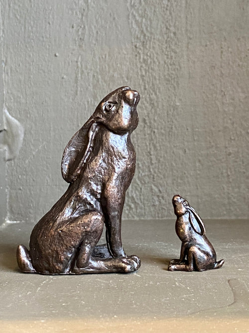 Large Bronze Moon Gazing Hare