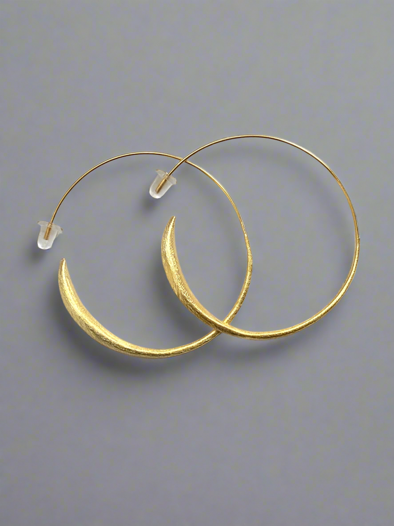 Brushed Gold Hoop Earrings