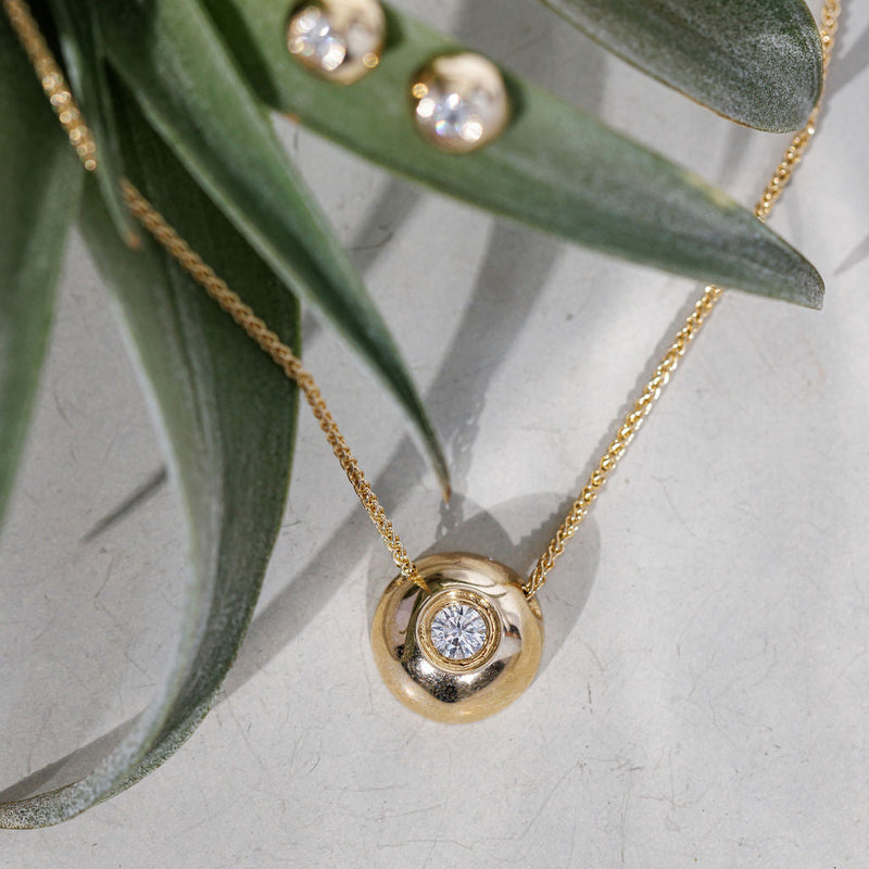 Dotty Solid Gold 1ct Lab Diamond Pendant, Something Special