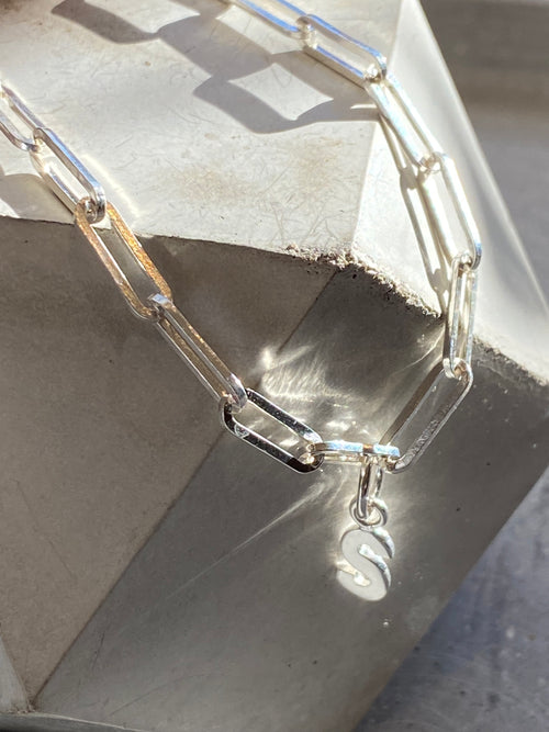 Letter ‘S’ On Chunky Paperchain Bracelet