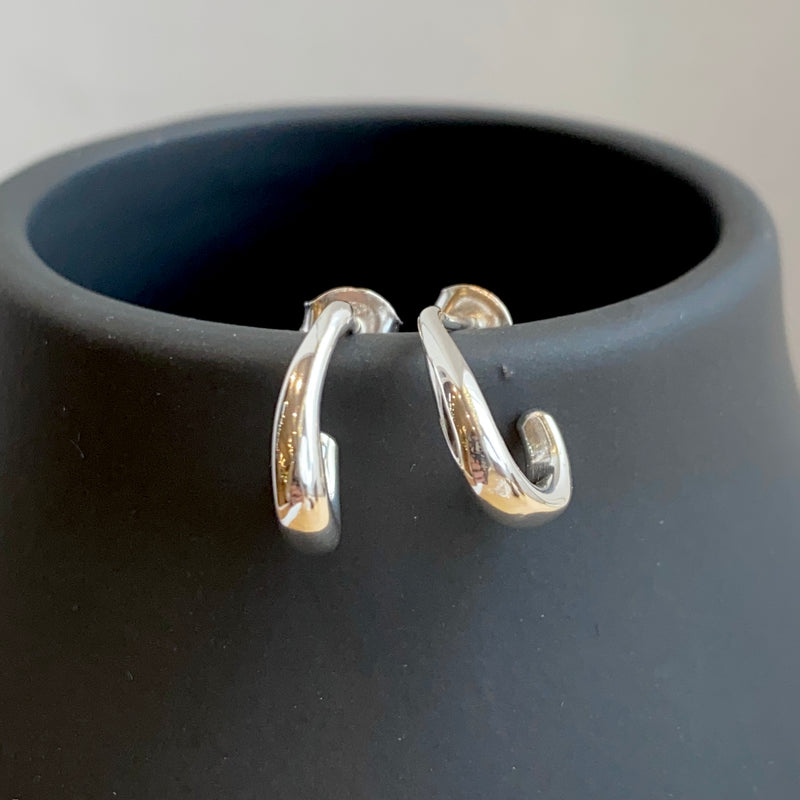 Silver Chain Hoops