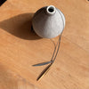 Double Barley Leaf in Gold and Oxidised Silver Pendant