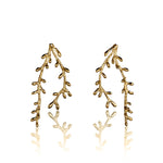 Coral Drop Gold Statement Earrings