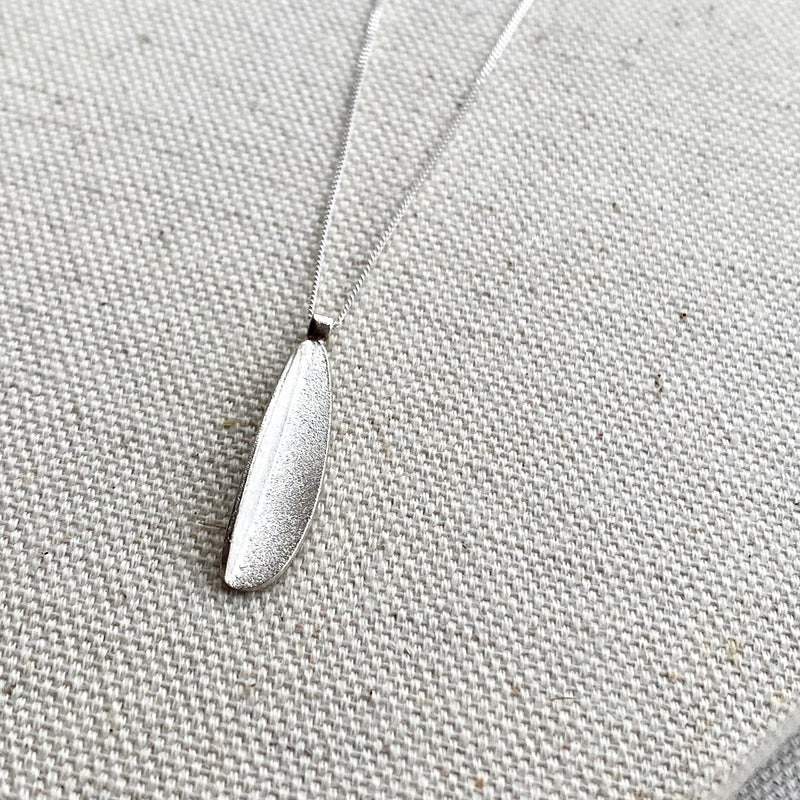 Silver Pear Leaf Pendant