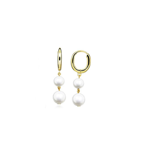 Multi Pearl Gold Plated Huggies