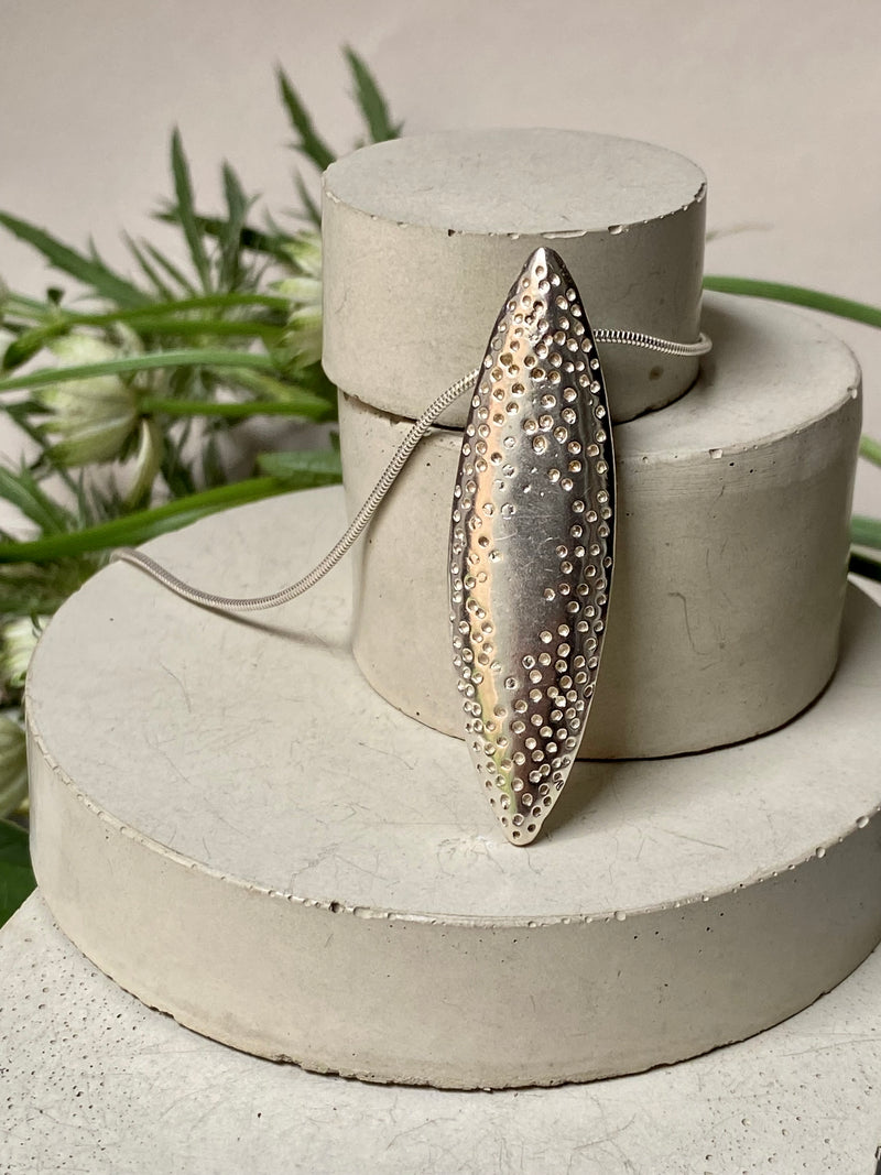Large Organic Textured Oblong Pendant