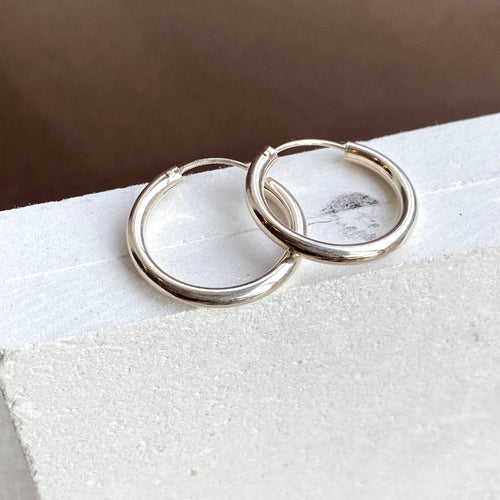 Chunky Silver Hoops