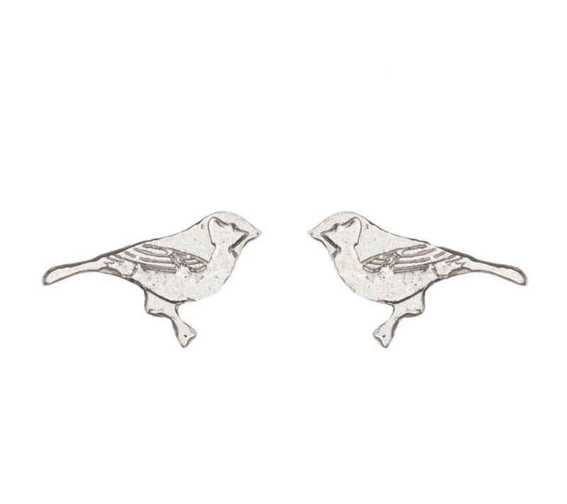 Tiny Bird Silver Stud Earrings