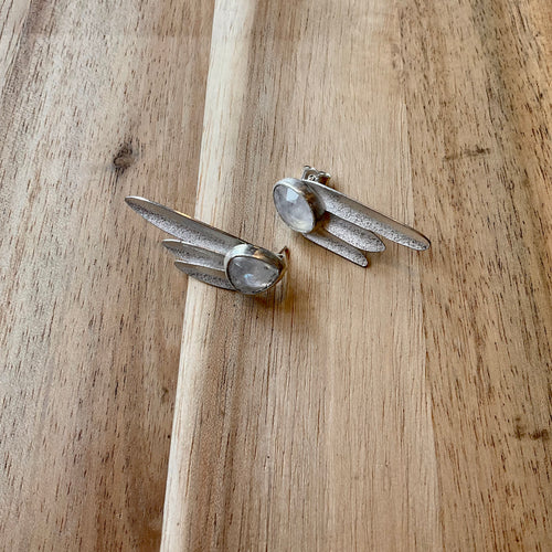 Lustre Rosecut Moonstone Earrings