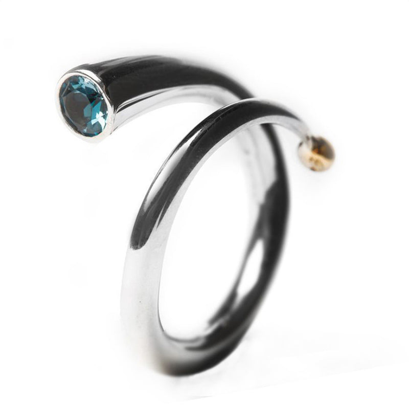Silver Spiral Wiggly Ring