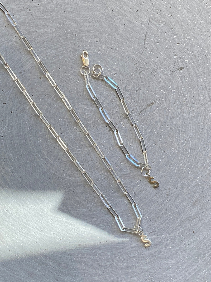 Chunky Paperchain Necklace With S Letter