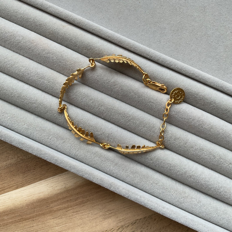 Small Fern Full Bracelet Gold Plated