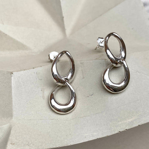 Silver Interlinking Earrings