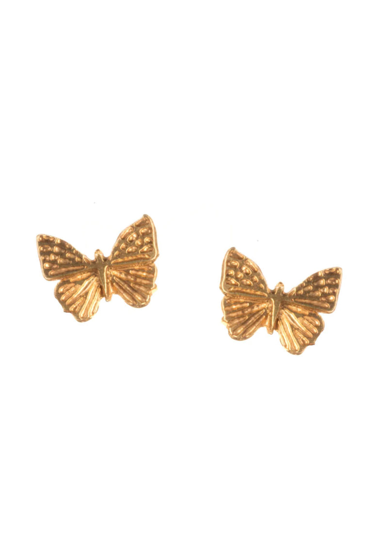 Gold Plated Butterfly Stud Earrings