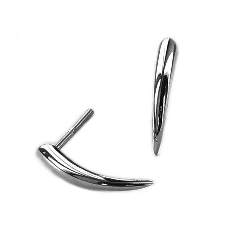 Small Silver Spike Earrings
