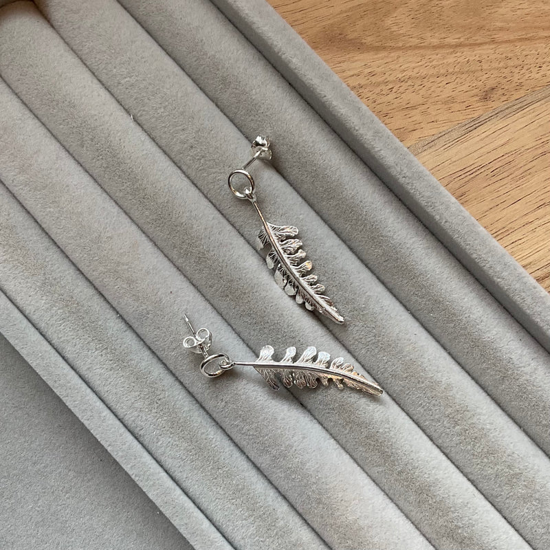 Small Fern Drop Earrings