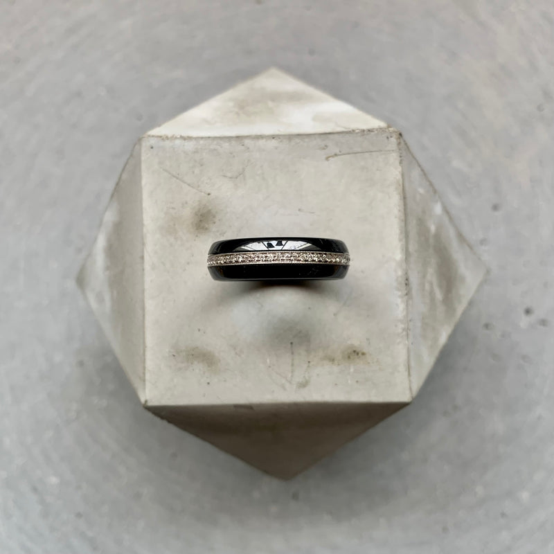 Full Eternity Diamond and Black Onyx Dress Ring