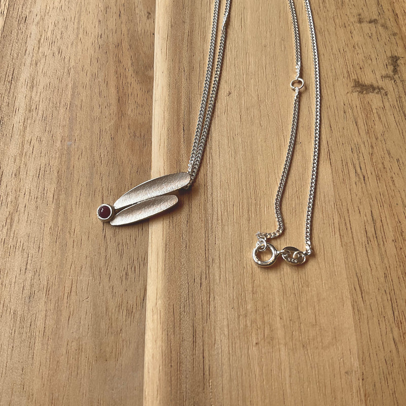 Lustre Double Pendant With Ruby