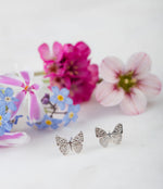 Silver Butterfly Stud Earrings