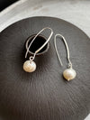 Silver Pearl Hook Earrings