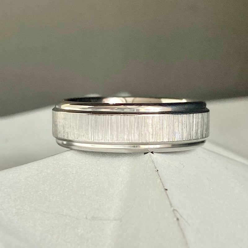 Flat Titanium Ring Brushed Centre