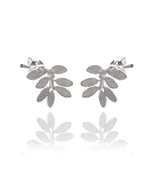 Silver Leaf Stud Earrings