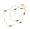 MADISON AVENUE LABRADORITE BAGUETTE AND CHAIN LONG NECKLACE