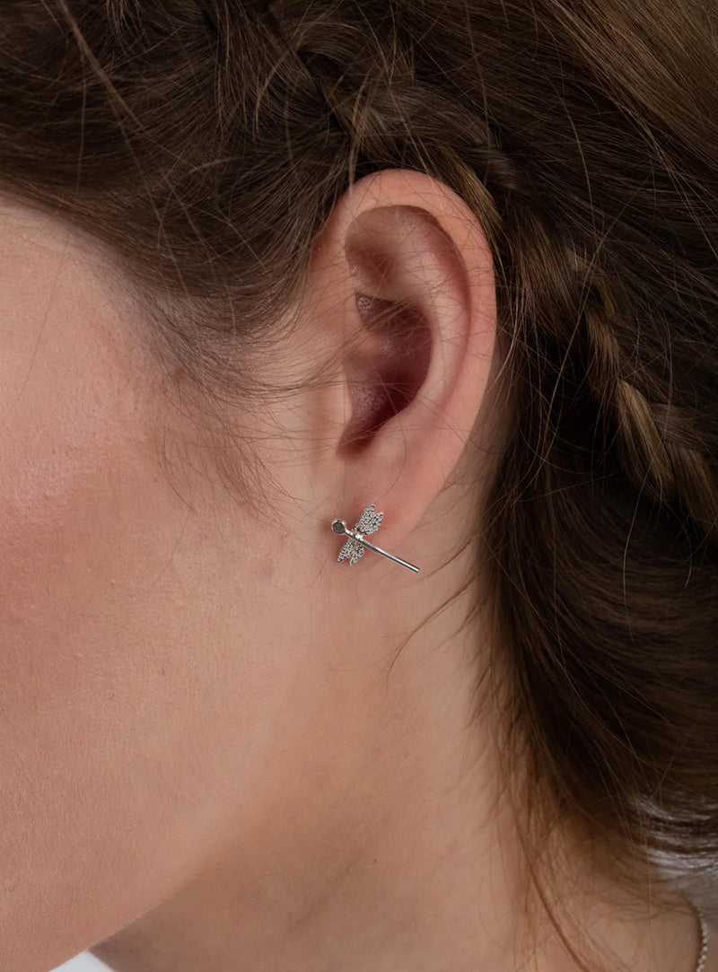 Dragonfly Silver Stud Earrings
