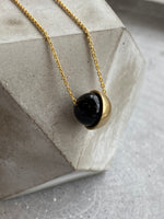 Brass Cup And Onyx Necklace