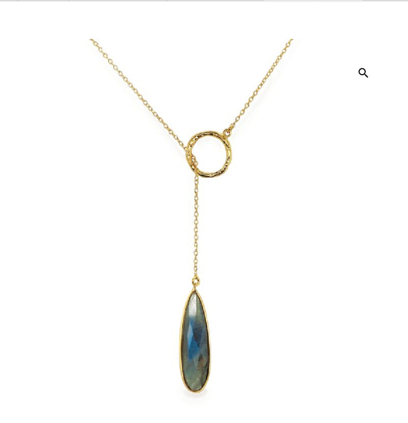 RAINFOREST LABRADORITE DROP NECKLACE