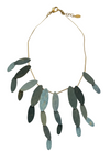 Short Sage Mix Patina Multi Oval Charm Necklace