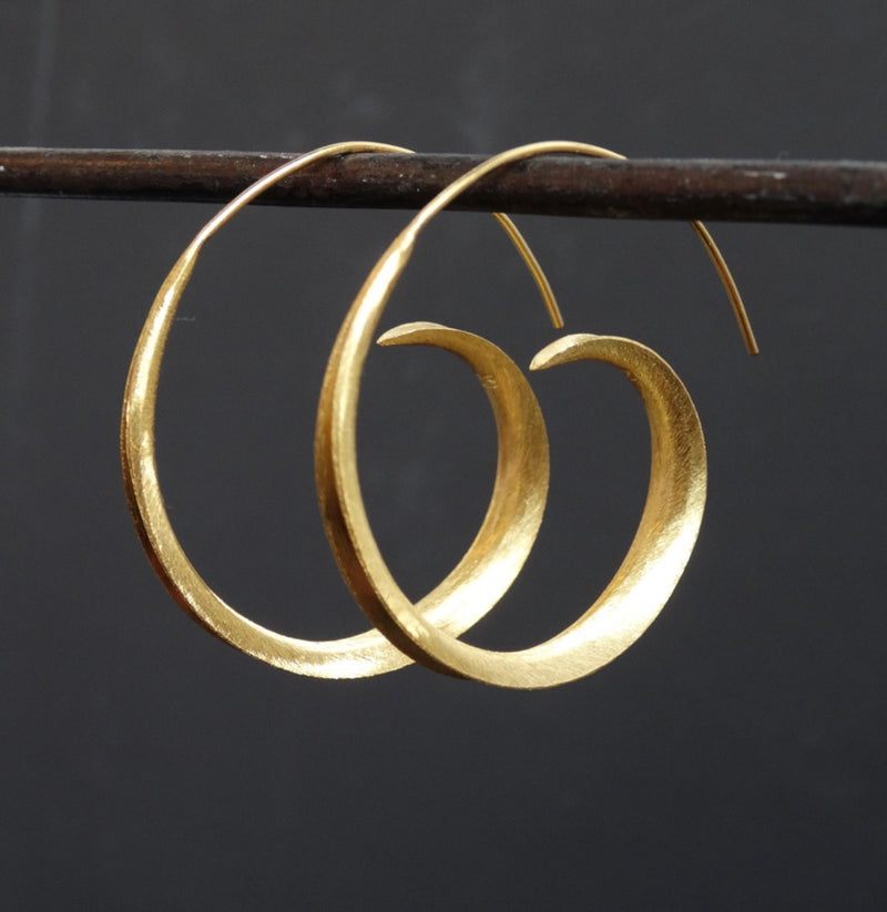 Gold Swirl Hoop Earrings