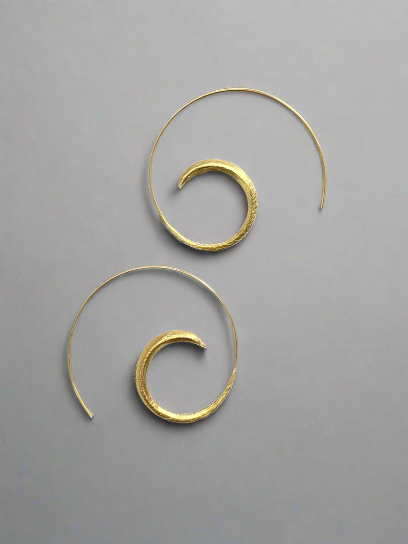 Gold Swirl Hoop Earrings