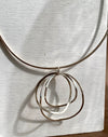 Multi Circle Linked Necklace On Chunky Snake Chain