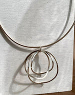 Multi Circle Linked Necklace On Chunky Snake Chain
