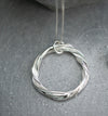 Entwined Large, long drop round Pendant