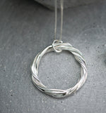 Entwined Large, long drop round Pendant