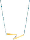 Beaded Aquamarine Necklace With Gold And Diamond