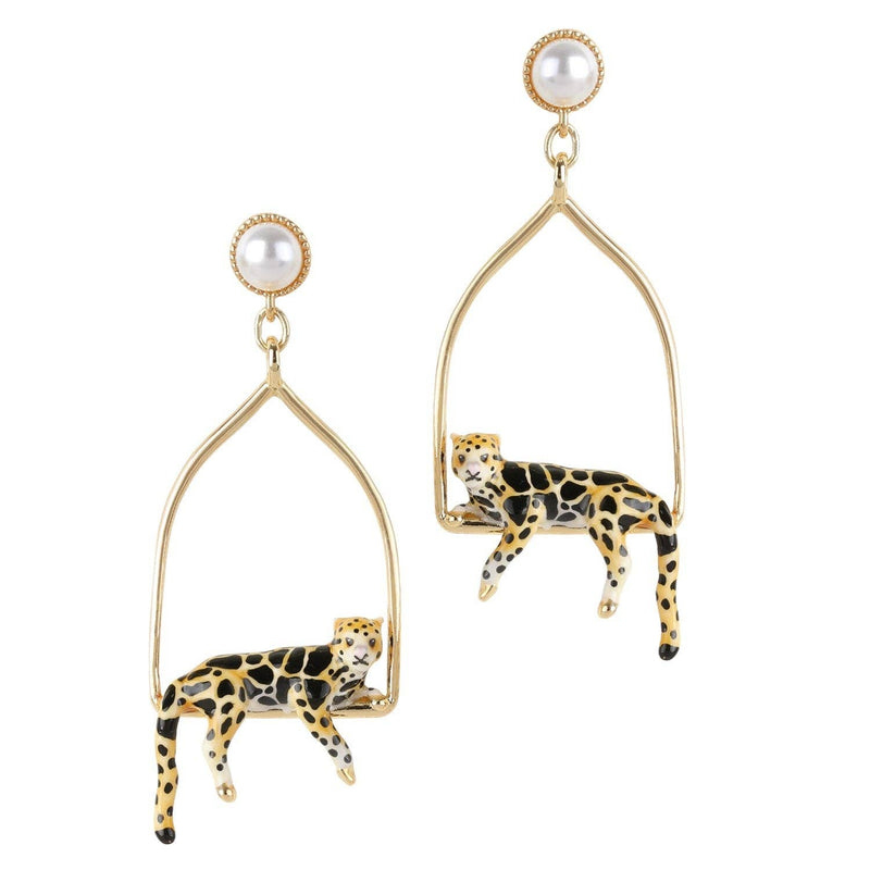 Clouded Leopards Triangle Hoops