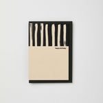 Painted stripe black and cream happy birthday card