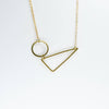 Mismatch Geometric Brass Shapes Necklace