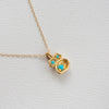 TURQUOISE AND GOLD VERMEIL PENDANT DROP NECKLACE