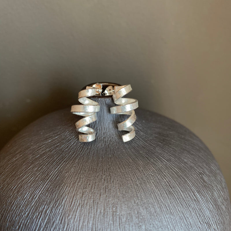 Large Drop Spiral Stud Earrings