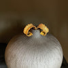 Crinkle gold hoop earrings