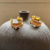 Crinkle gold hoop earrings