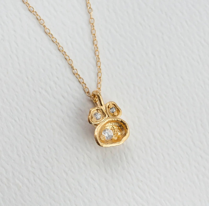WHITE TOPAZ AND GOLD VERMEIL PENDANT NECKLACE