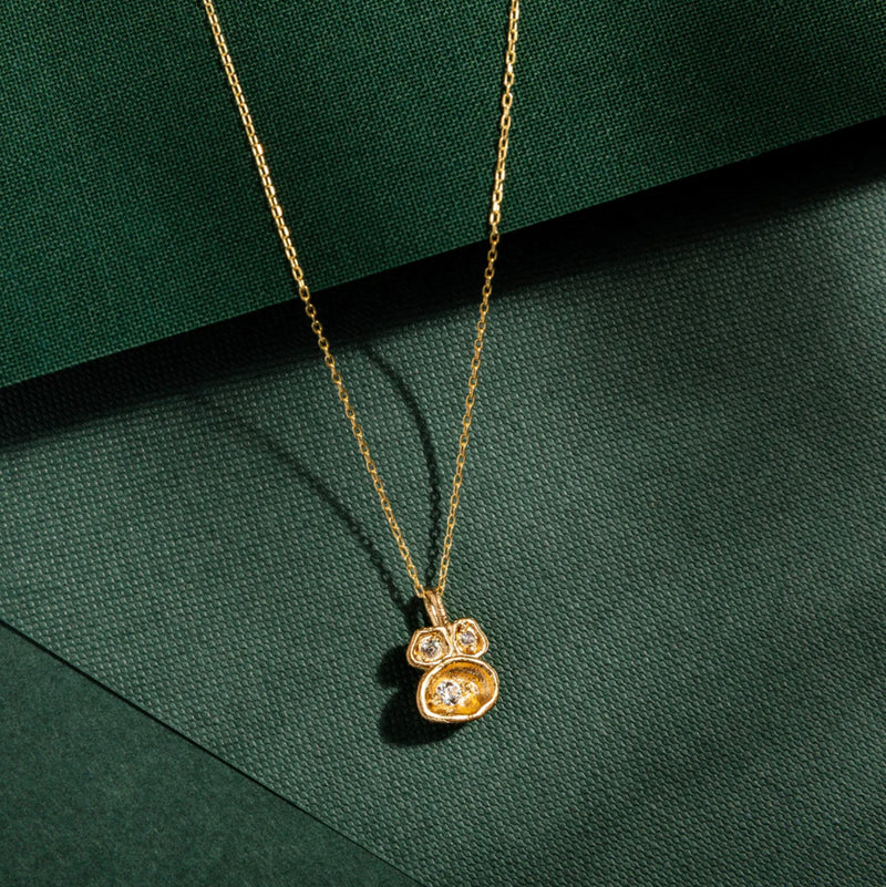 WHITE TOPAZ AND GOLD VERMEIL PENDANT NECKLACE