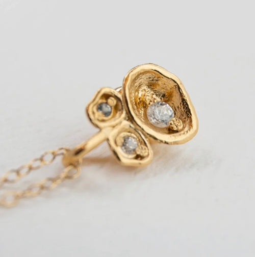 WHITE TOPAZ AND GOLD VERMEIL PENDANT NECKLACE