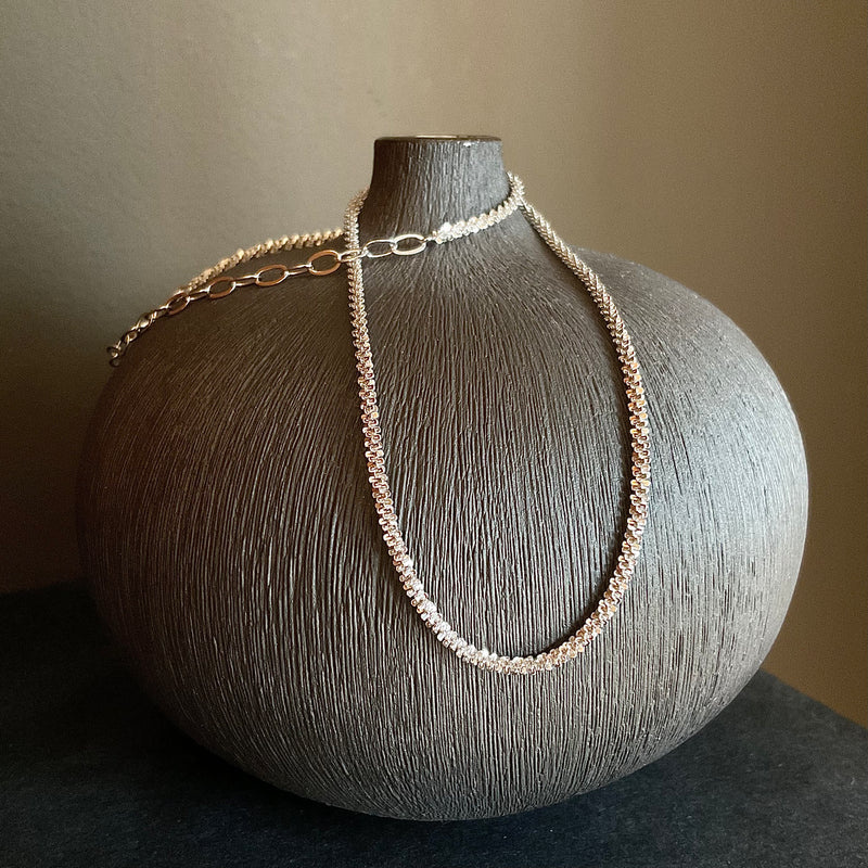 Silver sparkly choker necklace discount
