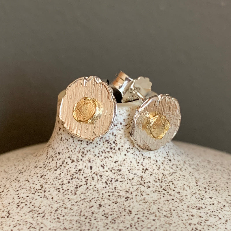 Two colour circle studs